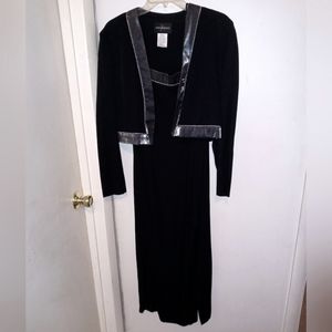 Black and silver evening dress